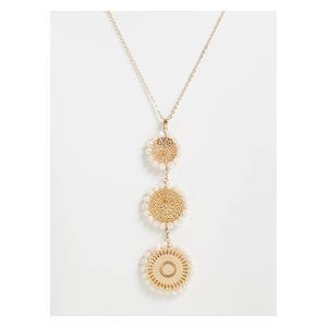 Torrid Gold Tone Filigree & Faux Pearl Pendant Necklace